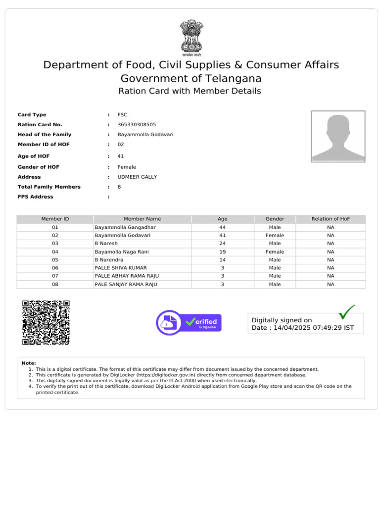 Telangana Ration Card Details | PDF | Applications Of Cryptography ...