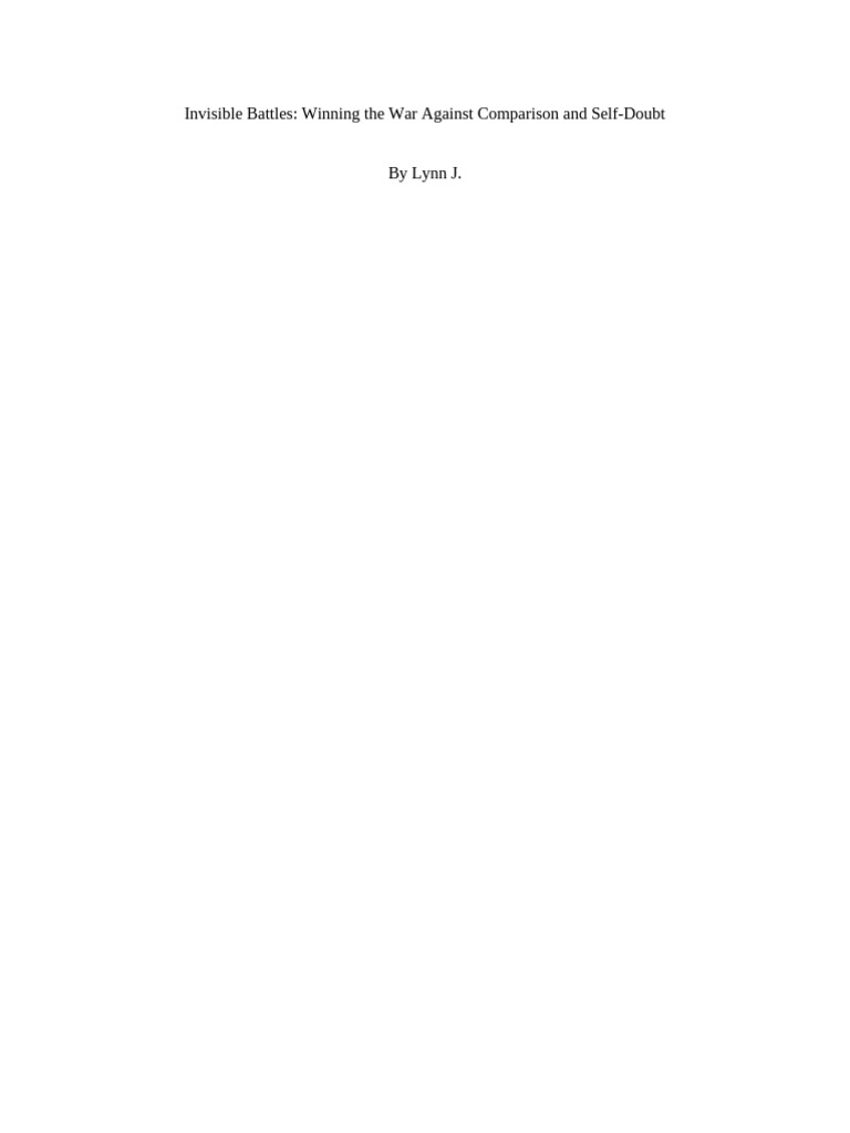 Winning the War Against Self-Doubt | PDF | Truth | Spirituality