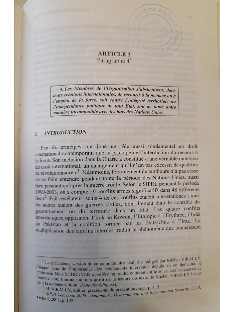 Commentaire de L'article 2 Par.4 de La Charte Des Nations Unies | PDF