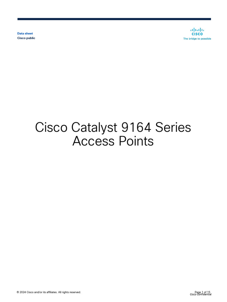 Cisco Catalyst 9164 Access Points Overview | PDF | Ieee 802.11 | Wi Fi