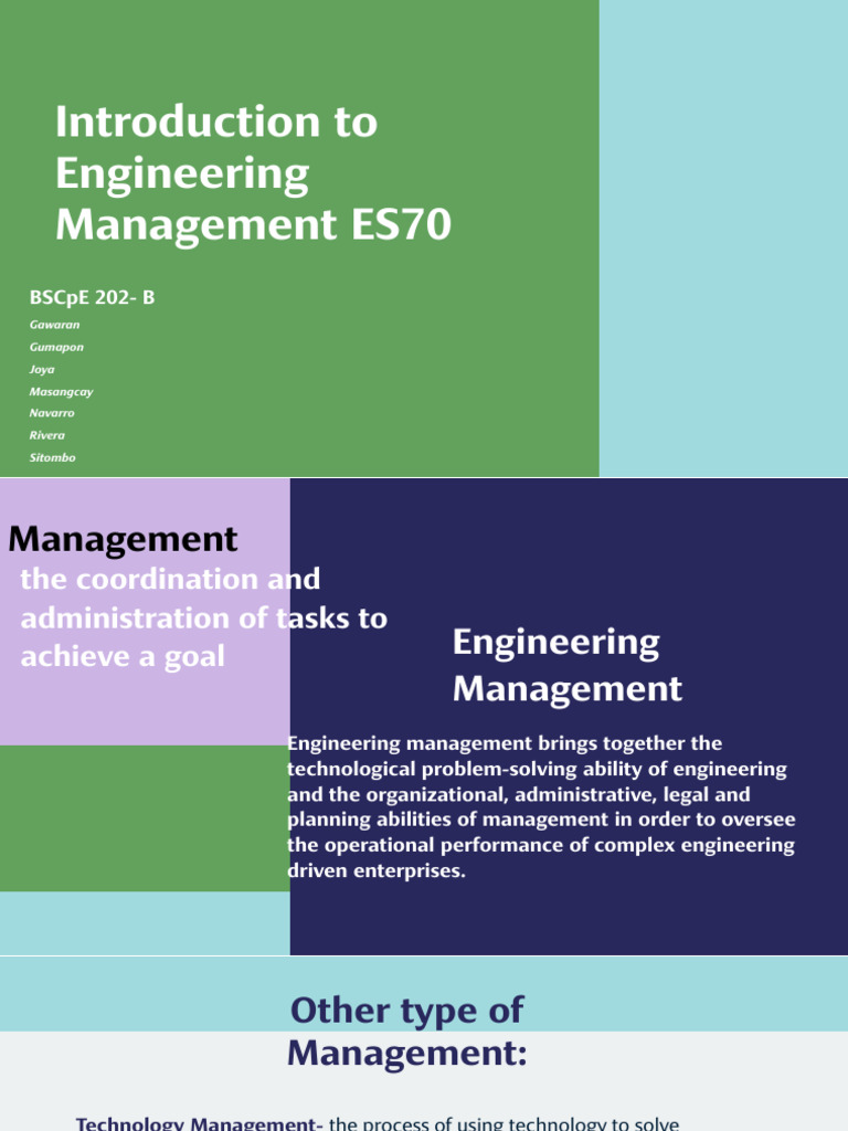Overview of Engineering Management Concepts | PDF | Skill | Engineering