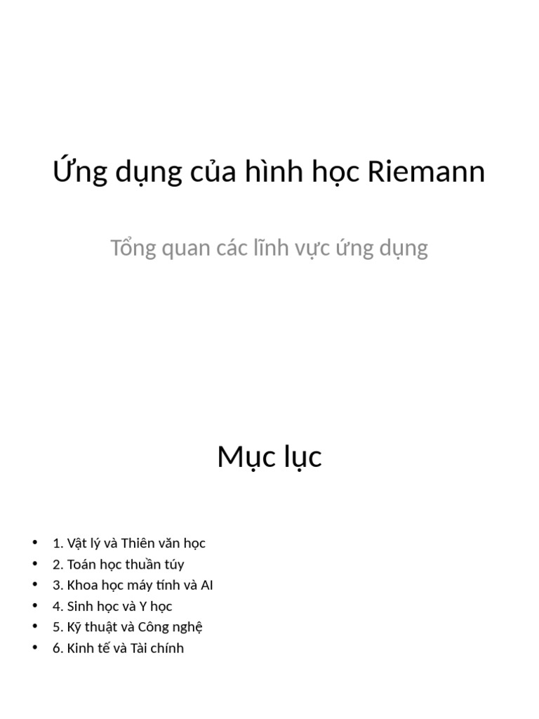 Ung Dung Hinh Hoc Riemann | PDF