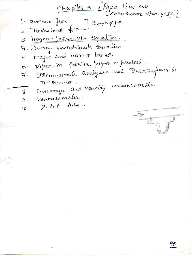 Chapter 3 Notes - Fluid Flow and Dimensional Analysis | PDF
