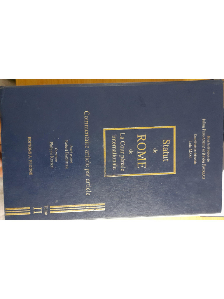 Commentaires de La 30 Du Statut de Rome | PDF