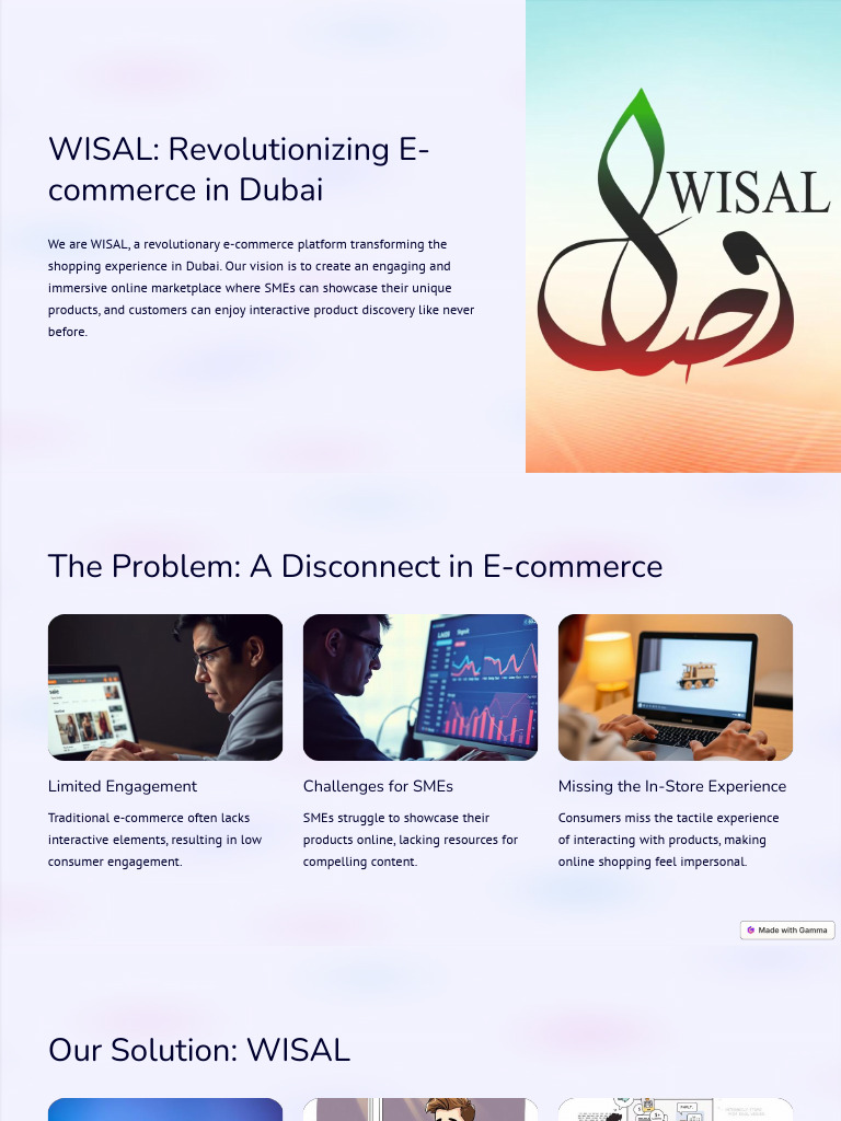 WISAL Pitch | PDF | E Commerce | Small And Medium Sized Enterprises