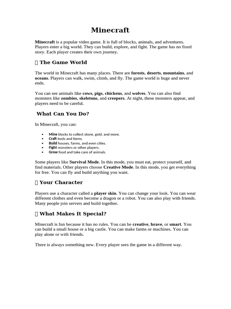 Minecraft: A World of Adventure | PDF | Minecraft