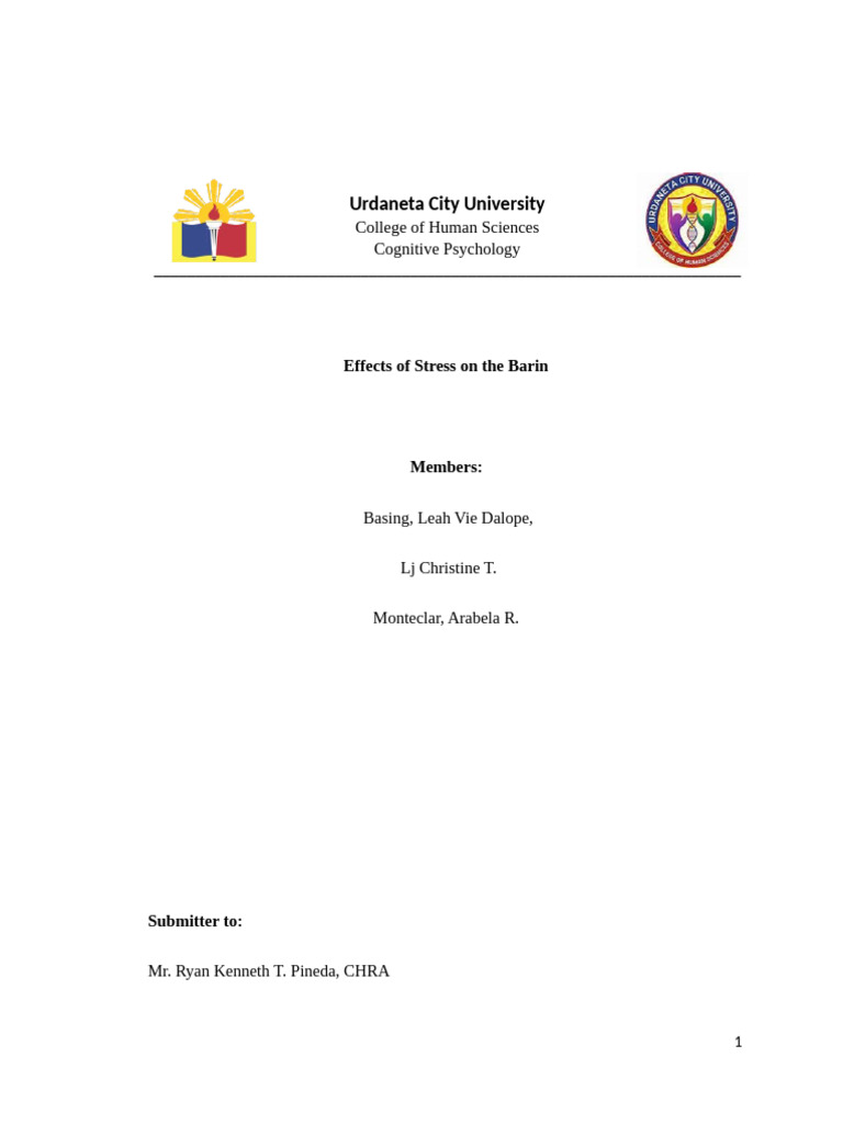 Effect of Stress On The Brain RRL | PDF | Stress (Biology) | Memory