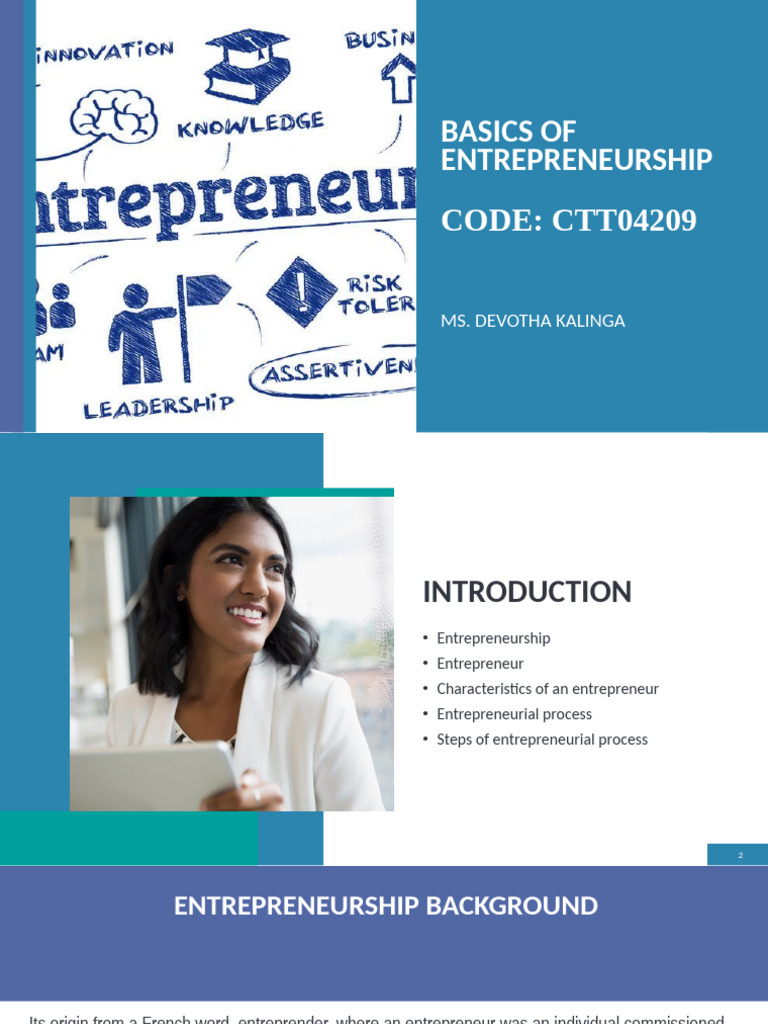 Ctt04209-Basics of Entrepreneurship 01 | PDF | Entrepreneurship | Cognition