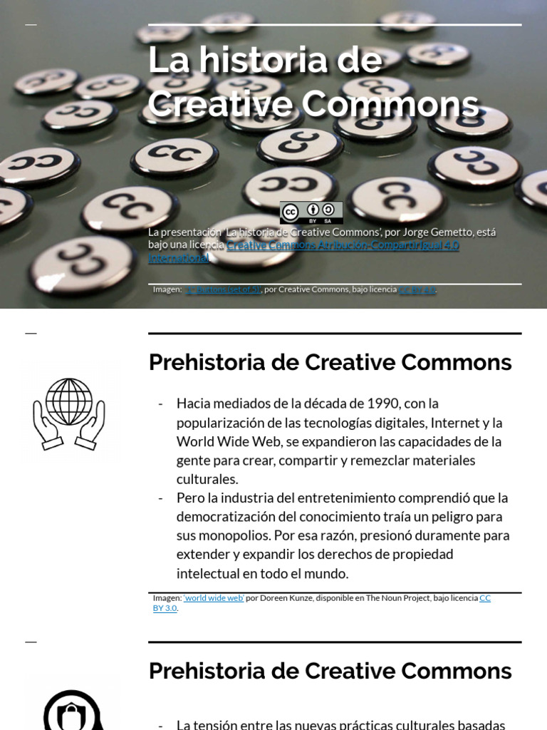 Historia y objetivos de Creative Commons | PDF | Creative Commons ...