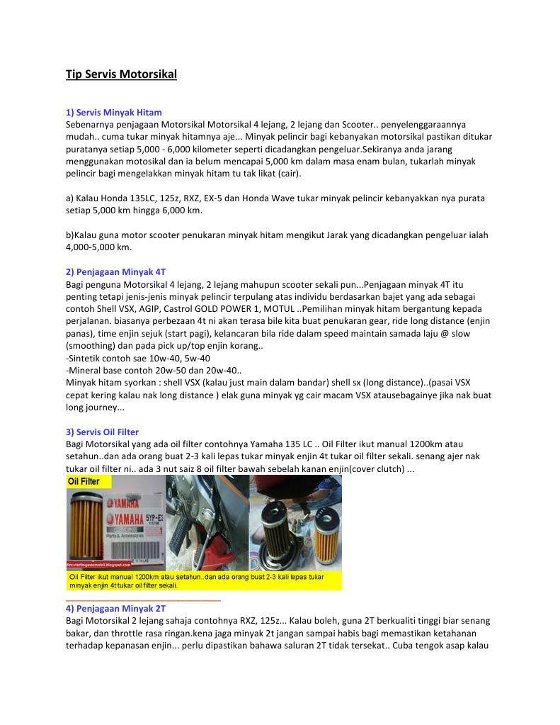 Tip Servis Motorsikal  PDF