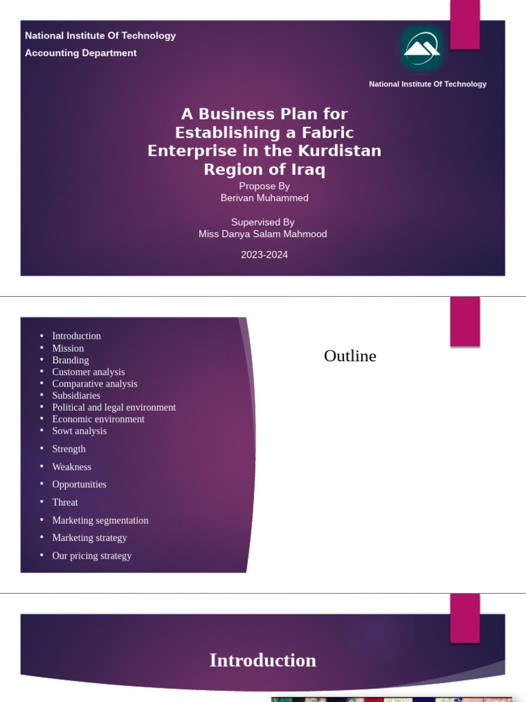 Business Plan for Fabric Enterprise in Iraq | PDF | Balance Sheet ...
