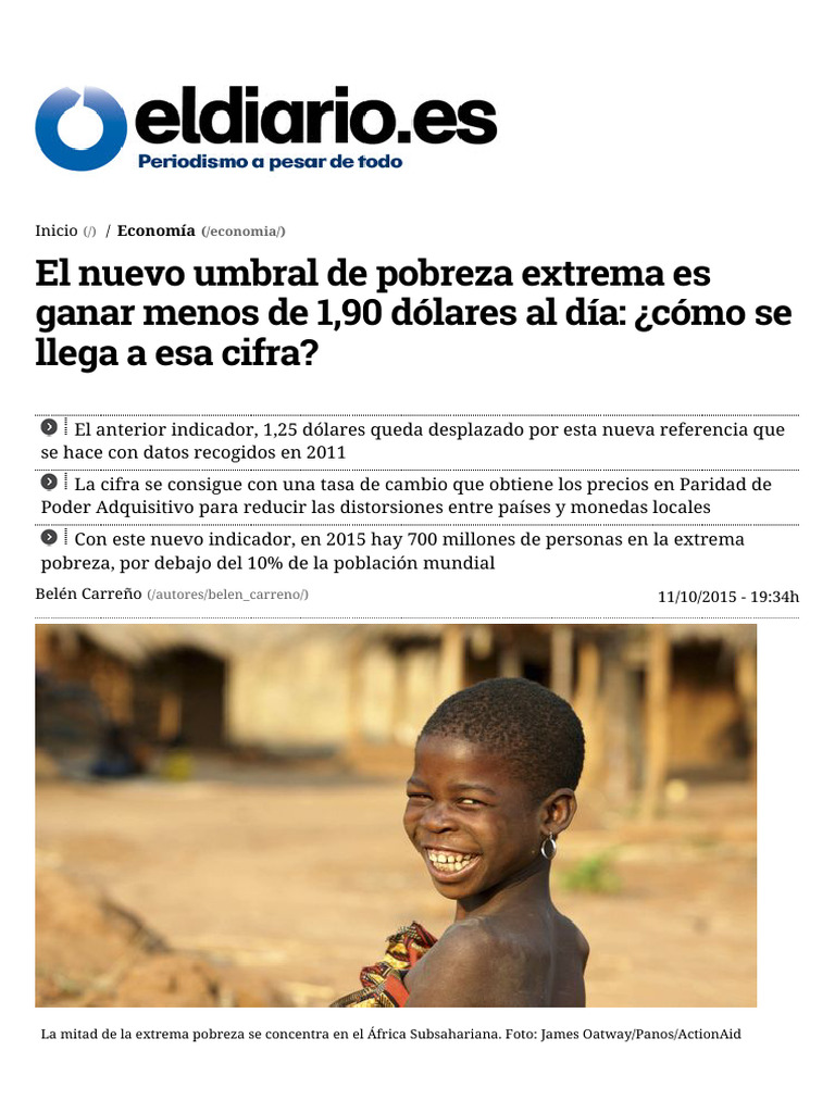 2.3 Umbral de Pobreza Extrema Según El Banco Mundial | PDF | Pobreza ...