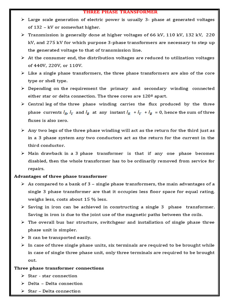 L6 - Three Phase Transformers | PDF