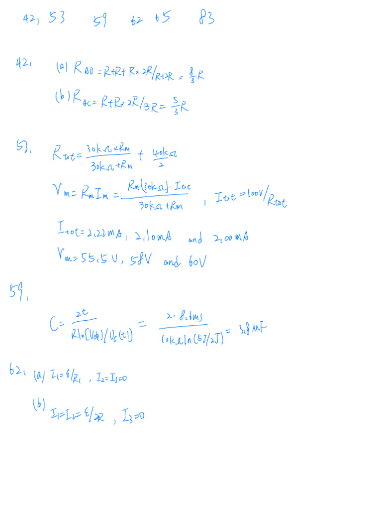 Electrical Circuit Analysis Calculations | PDF