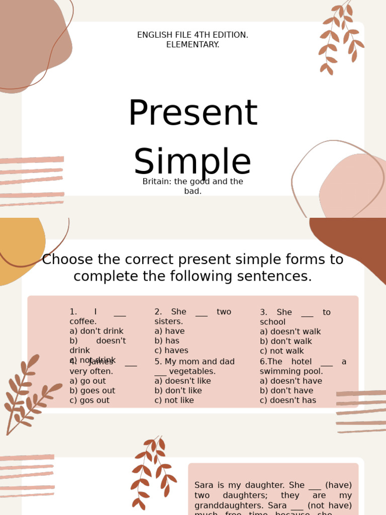 3A - Britain The Good and The Bad. (The Present Simple) | PDF