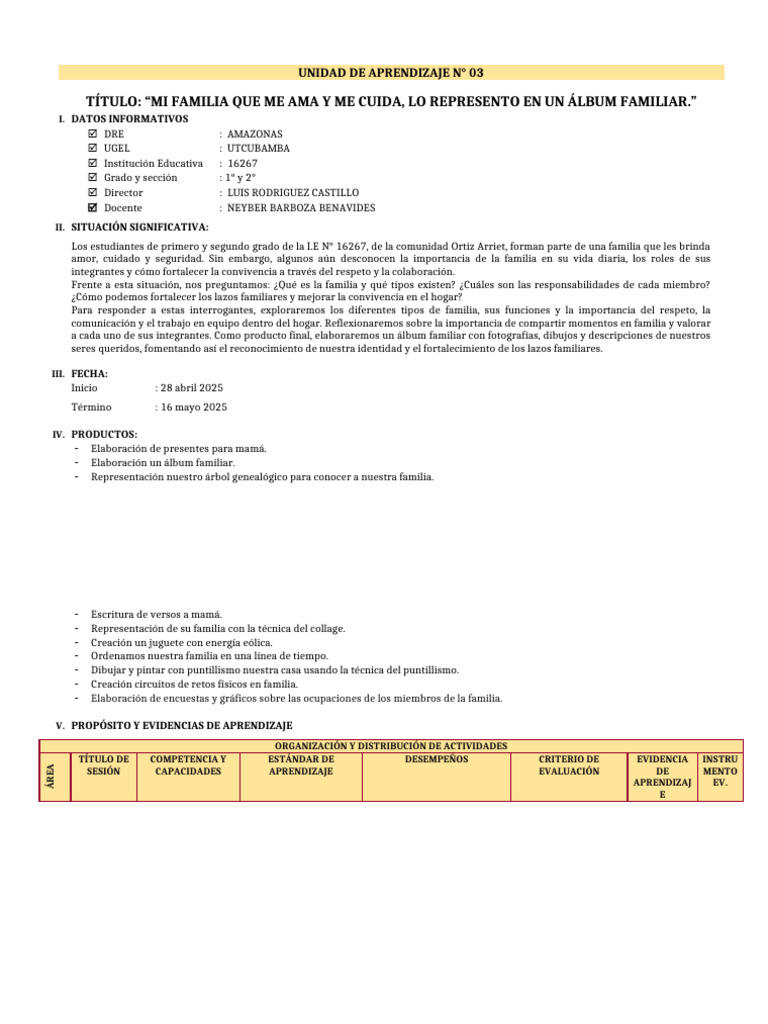 Unidad de Aprendizaje III Ciclo - Mayo | PDF | Sustracción | Alfabeto