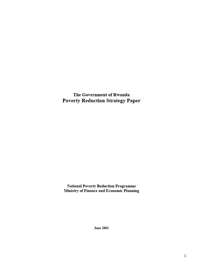 Poverty Reduction Strategy Paper: The Government of Rwanda | PDF ...