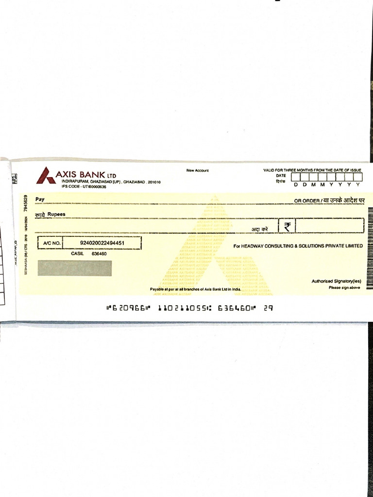 Axis Cheque_HCSPL | PDF