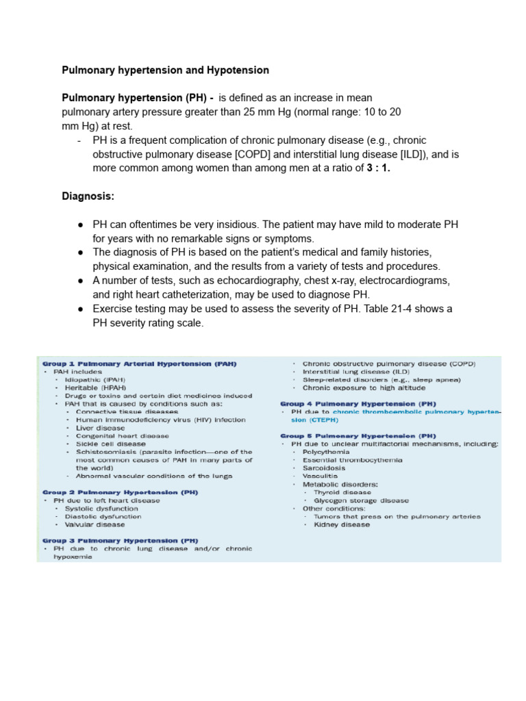 Understanding Pulmonary Hypertension & Hypotension | PDF | Blood ...