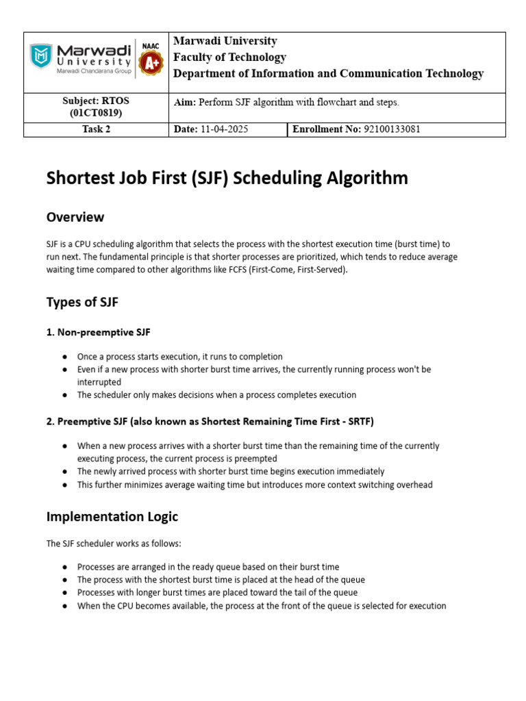 Task 2 - RTOS | PDF | Scheduling (Computing) | Software Engineering