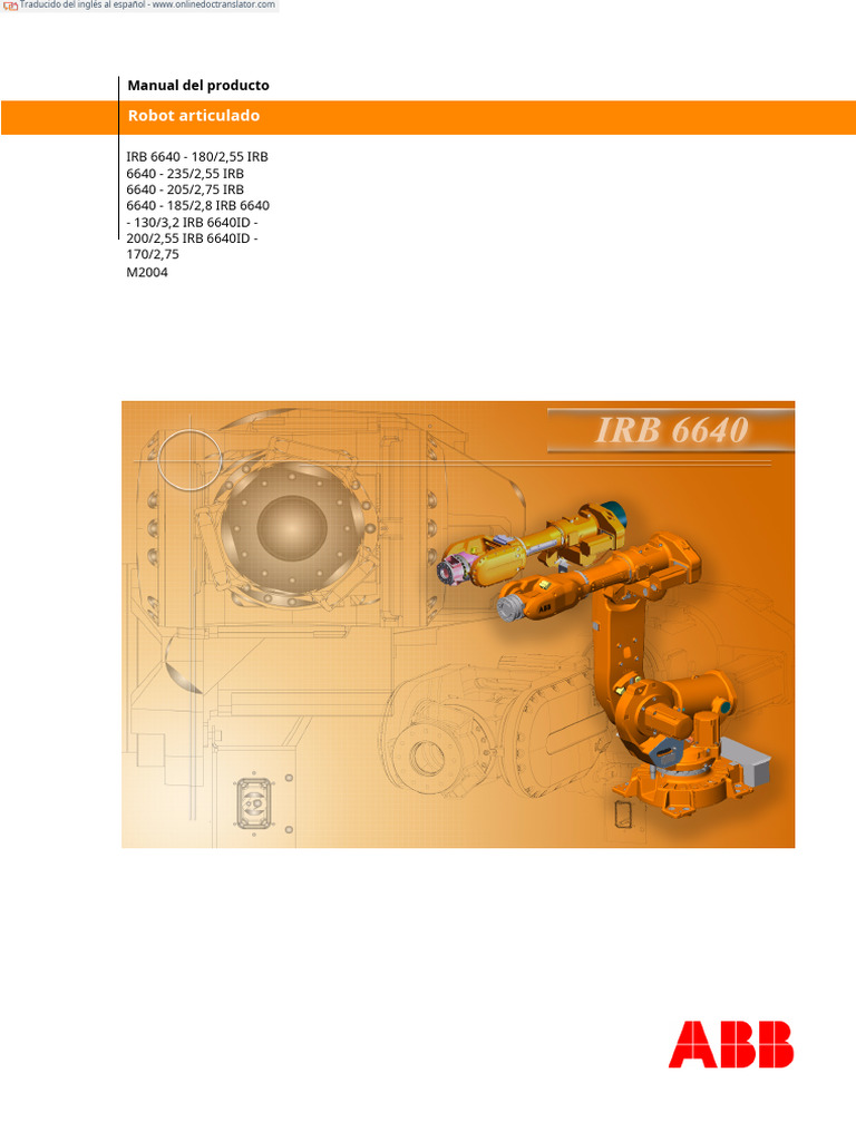 Manual del Robot IRB 6640 de ABB | PDF | Robot | Robótica