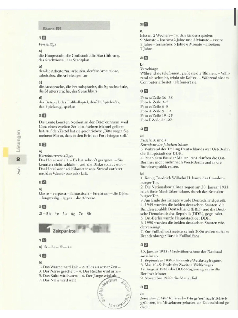 Studio D B1 Lösung | PDF