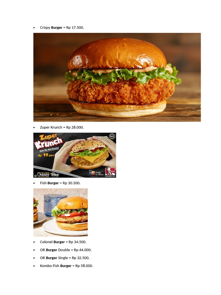Menu Prices for Zuper Burgers | PDF