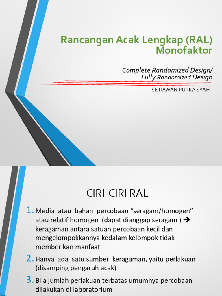 Ciri-Ciri Rancangan Acak Lengkap | PDF