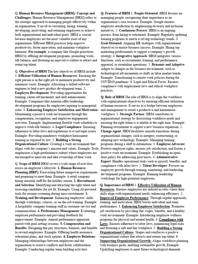 HRM: Strategies, Objectives, and Importance | PDF | Human Resource ...