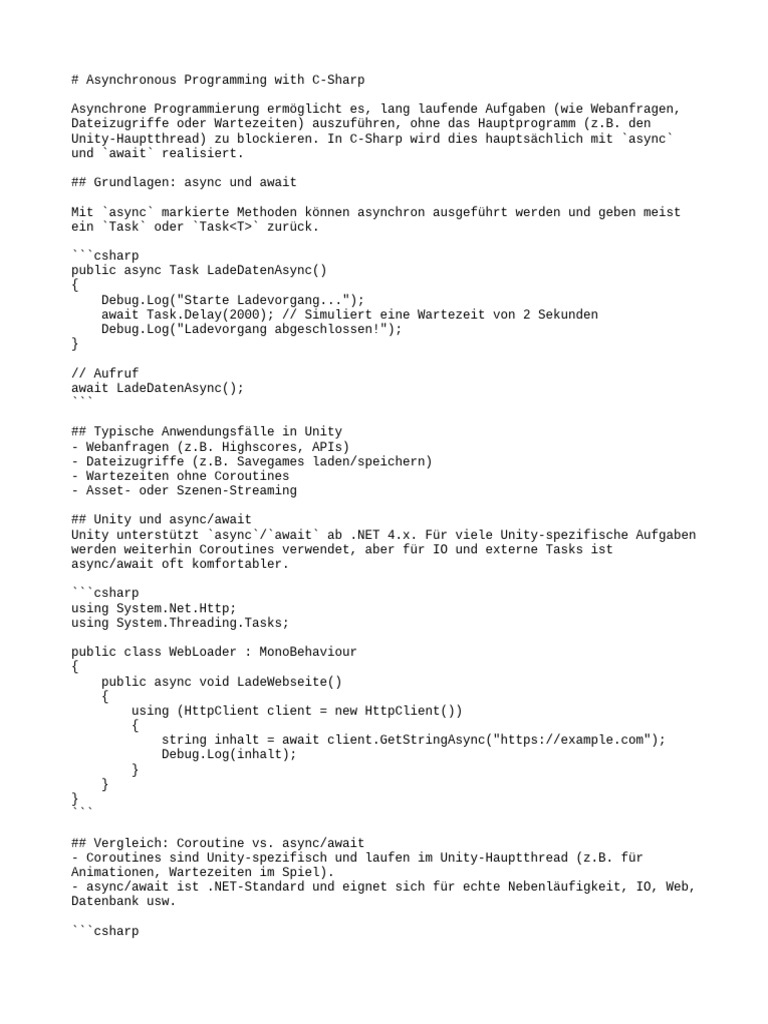 Asynchronous Programming With C-Sharp | PDF