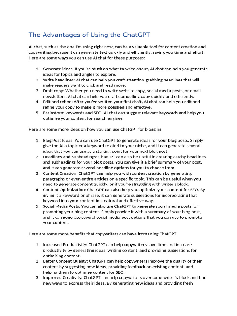 2.4 ChatGPT | PDF | Search Engine Optimization | Copywriting