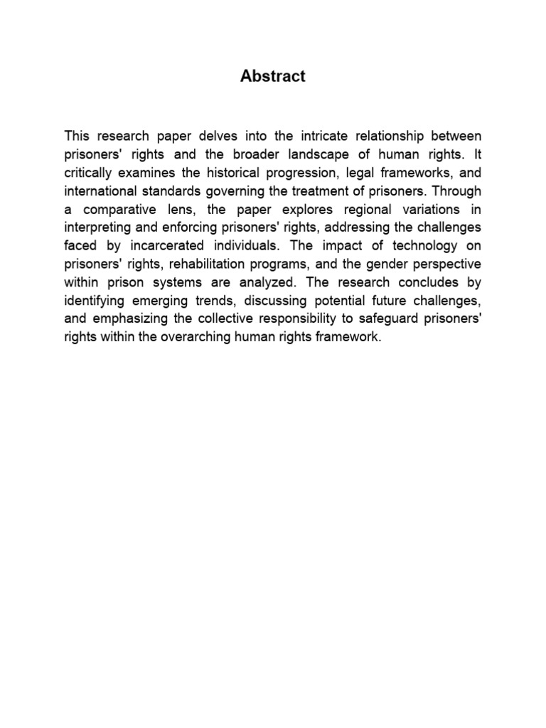 Research Paper On Prisoners Rights | PDF | Prison | Universalism