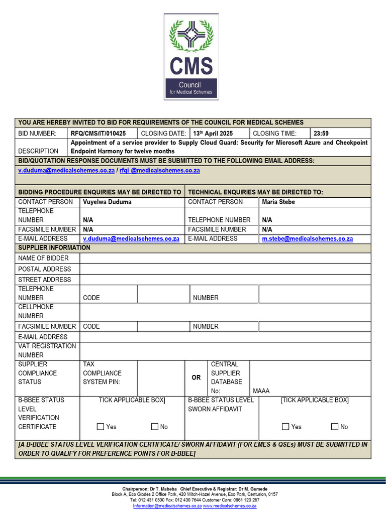 2343722-Council For Medical Schemes (CMS) 1 | PDF | Taxes | Request For ...