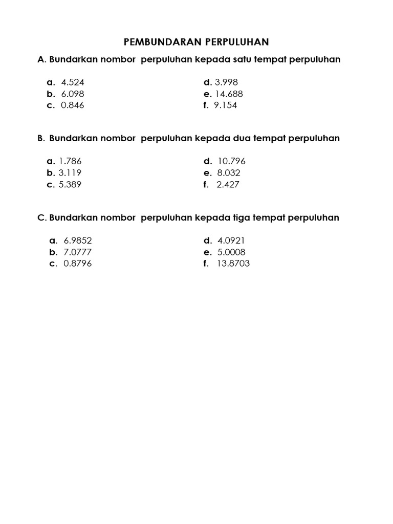 Pembundaran Perpuluhan | PDF