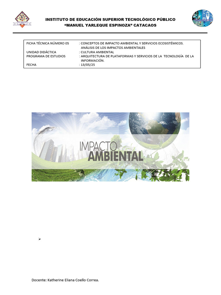Impacto Ambiental y Servicios Ecosistémicos | PDF | Entorno natural ...