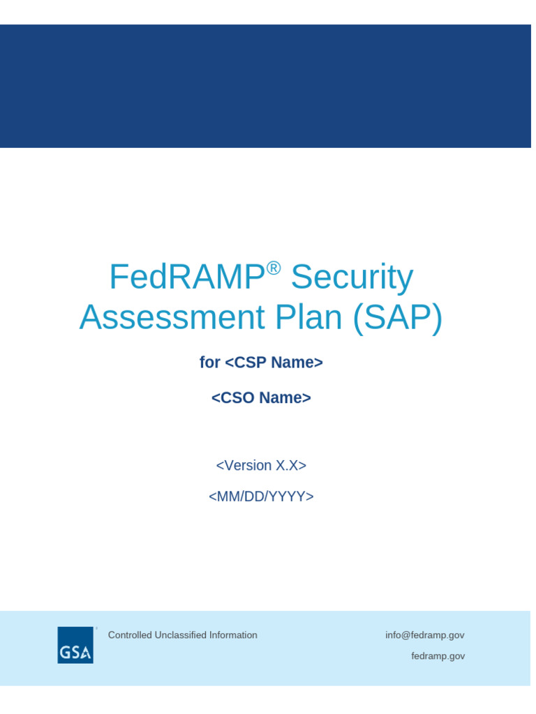 FedRAMP Security Assessment Plan (SAP) Template PDF