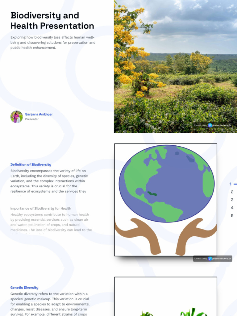 Biodiversity and Health Presentation | PDF