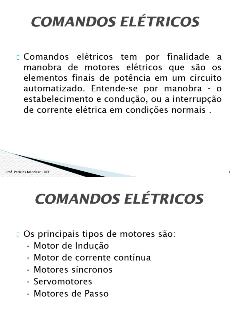 Comandos Elétricos para Motores Industriais | PDF | Motor elétrico | Relé