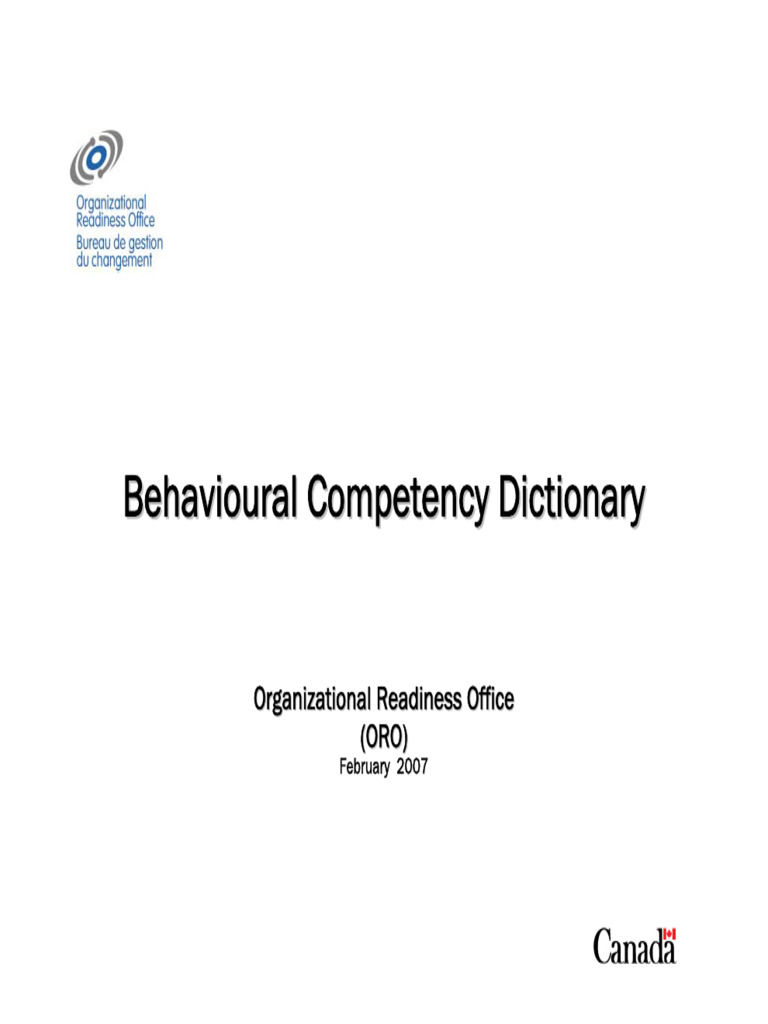 Federal Competency Dictionary Guide | PDF | Competence (Human Resources ...