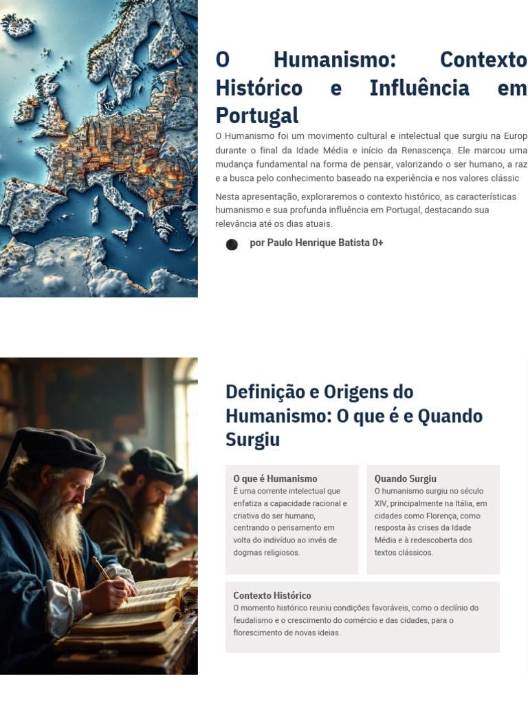Contexto Histórico do Humanismo em Portugal | PDF | Humanismo ...