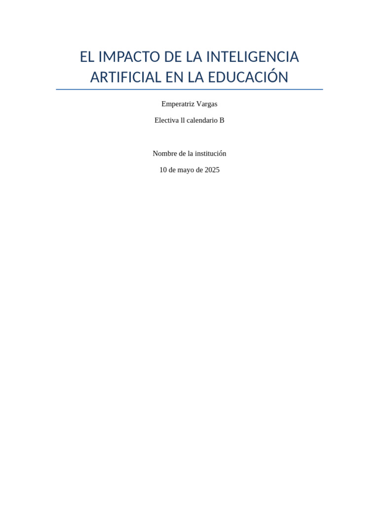 Impacto de la IA en la Educación Actual | PDF | Inteligencia artificial ...