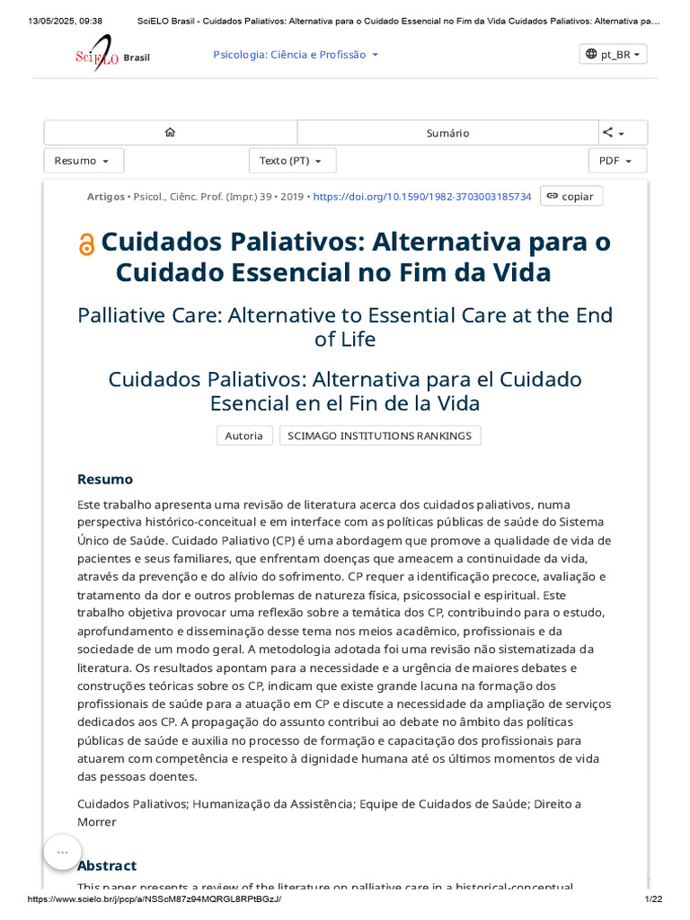 Cuidados Paliativos e Qualidade de Vida | PDF | Cuidado paliativo
