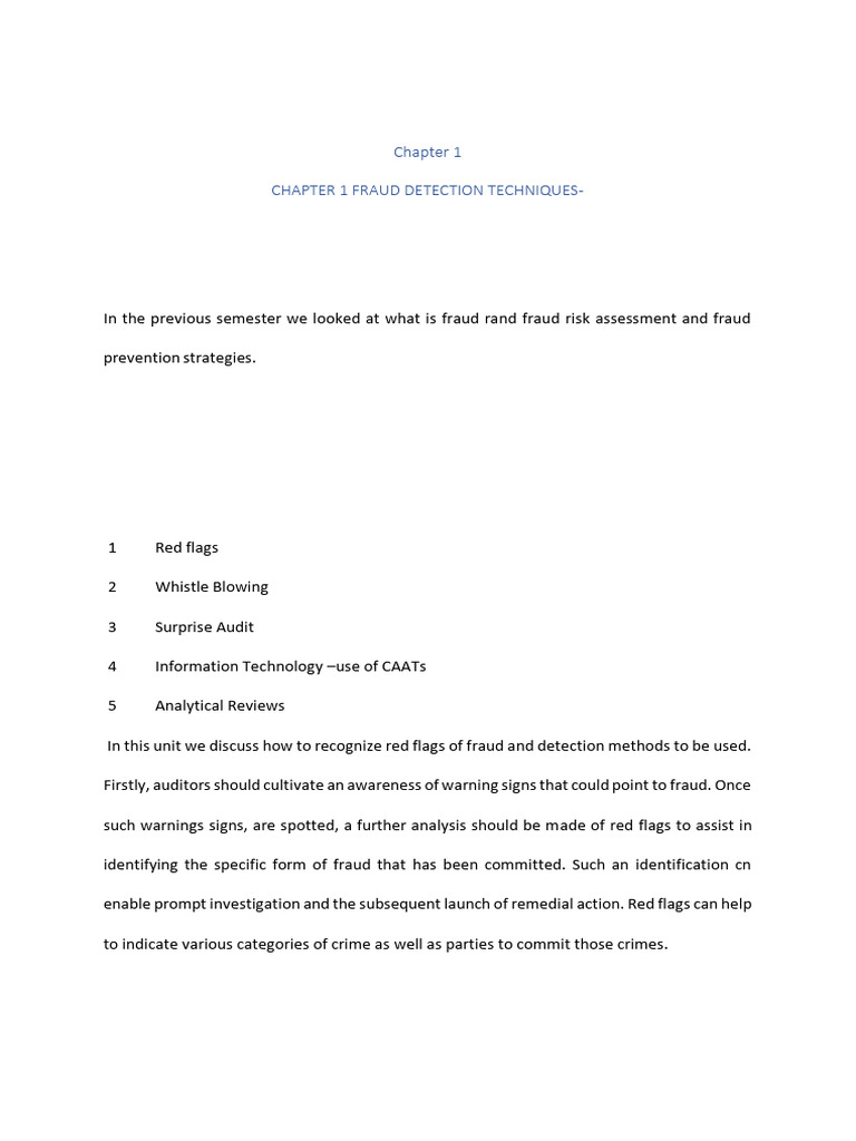 Whistleblowing and Fraud Detection Techniques | PDF | Audit | Fraud
