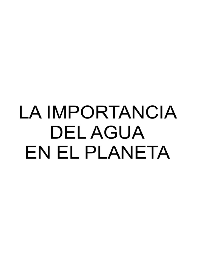 Importancia del Agua en la Tierra | PDF
