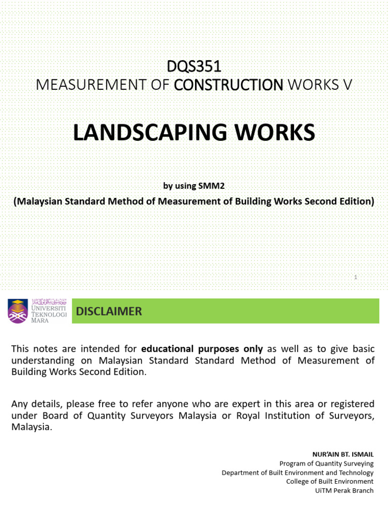 Landscaping Works Measurement Guide | PDF | Mulch | Trees