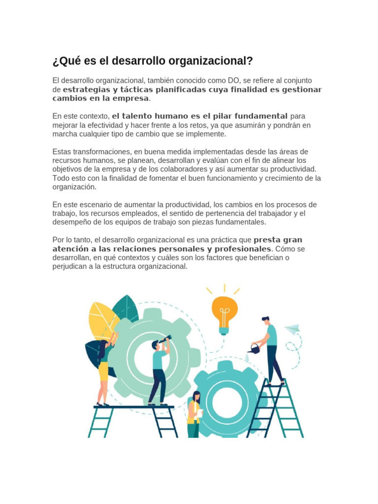 Desarrollo Organizacional: Claves y Beneficios | PDF | Business | Economias
