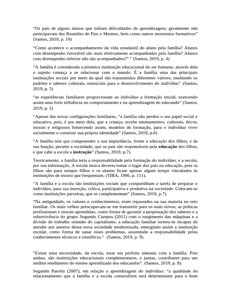 A Importância da Família na Educação | PDF | Família | Aprendizado