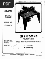 Download Sears Router Table 925479 by Vermontique SN86112838 doc pdf