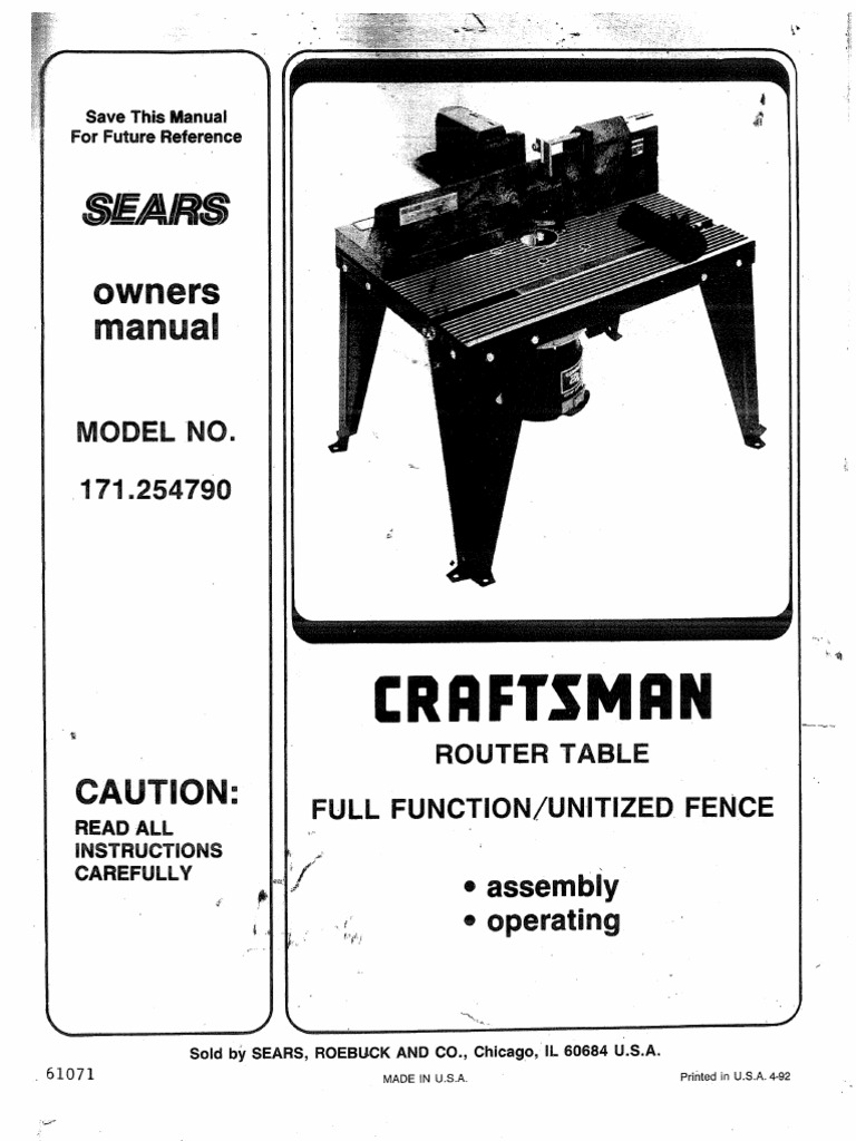 Sears Router Table 925479 Nut Hardware Screw