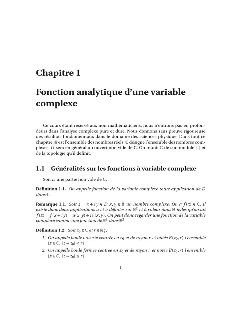 Fonction analytique et intégration complexe | PDF | Analyse complexe ...